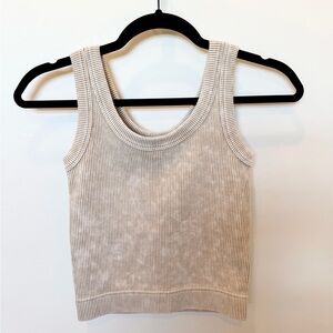 Zenana Outfitters Ribbed Beige Tank Top